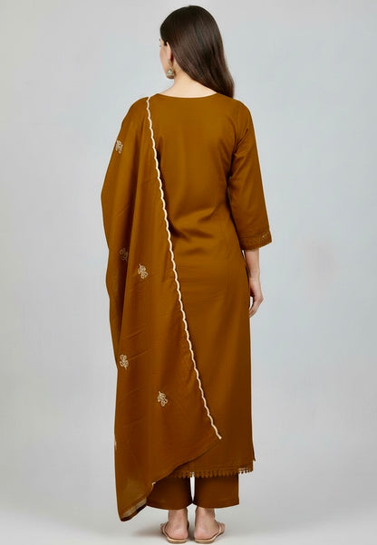 Brown Embrioded Suit Set3